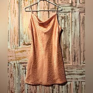 Audrey Peach Animal Print Midi Dress